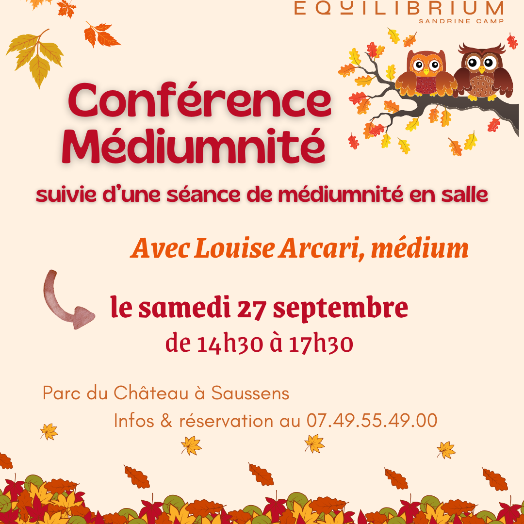 Conférence médiumnité chez Equilibrium à 30mn de Toulouse