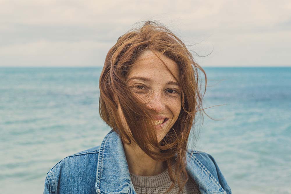 portrait femme et mer